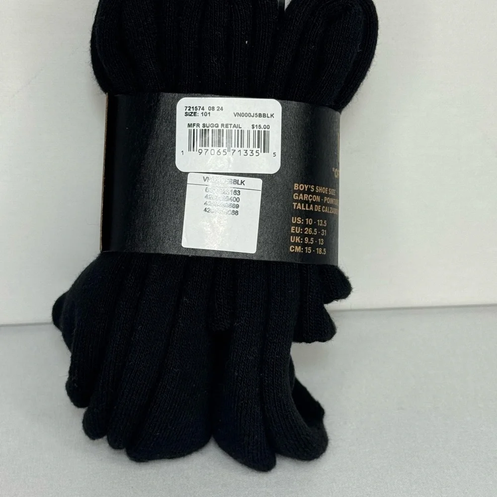 Vans Black Half Crew socks for boy’s